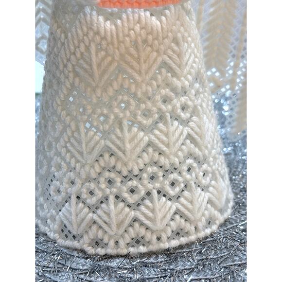 Christmas Tree Topper Angel Needlepoint on Plastic Canvas Handmade Vintage 12" - Picture 4 of 5